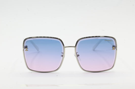Silver Squarish Full-rim Sunglasses For Women