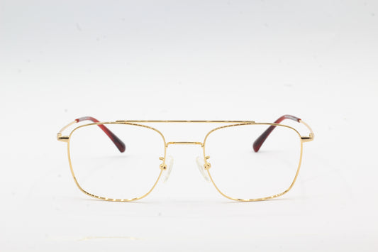 Golden/Silver Rectangular Lightweight Eyeglasses For Men